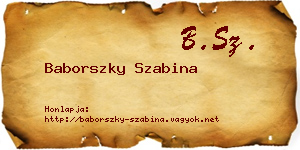 Baborszky Szabina névjegykártya